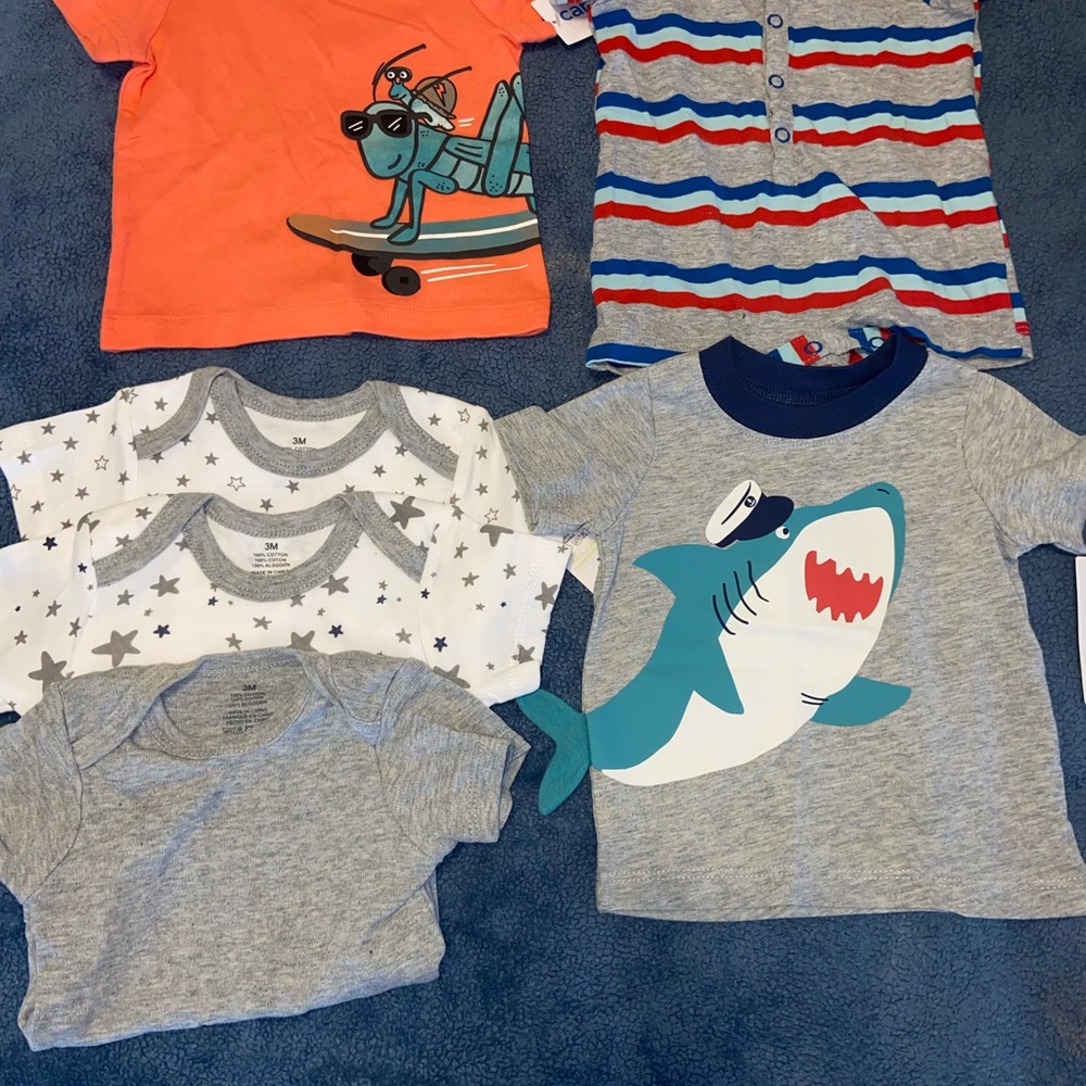 Baby Boy Graphic Tees and Onesies Set